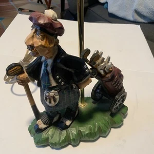 David Frykman The Golfer Table Lamp DF4606 Working - Signed by Artist 15.5” Tall - Picture 1 of 11
