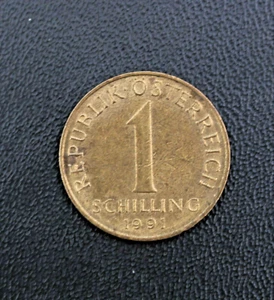 1991 1 Schilling Austria; Circulated; - Picture 1 of 2