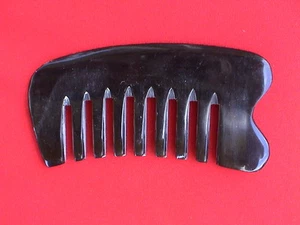 4.30" BLACK WIDE BLUNT TOOTHED MASSAGE OX HORN HAIR COMB - COMBINE SHIPPING! - Picture 1 of 1