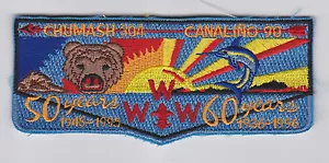 USA BOY SCOUTS OF AMERICA - OA CHUMASH 304 CANALINO 90 LODGE ANNIV PARCHE CON SOLAPA - Imagen 1 de 2