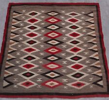 4'2" x 4'7" Antique Native American Indian Navajo Dazzler Weaving Rug Geometric