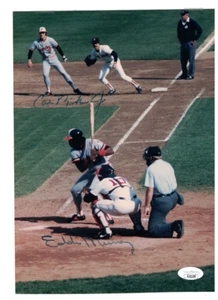 Cal Ripken Jr. Eddie Murray Baltimore Orioles Signed 8x11 Original Photo JSA - Picture 1 of 2