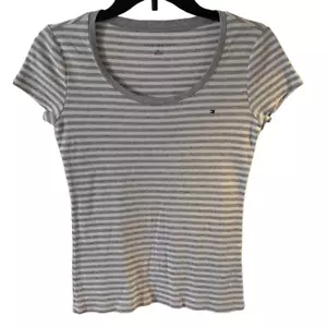 Camicia girocollo donna Tommy Hilfiger a righe usata taglia Sm P - Foto 1 di 8