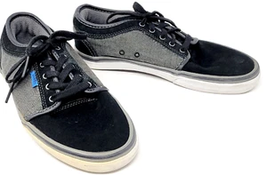 Vans Skate Chukka Low Skateboard Shoe Youth 5.5 Suede Canvas Black Grey Lace Up - Picture 1 of 11