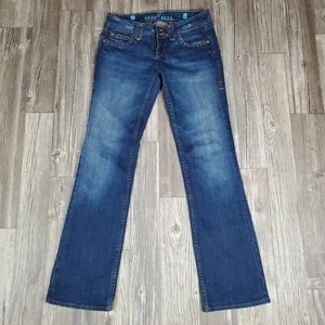 Jeans Sang Real Boot taglio vita bassa borchie western denim invecchiato blu taglia 30 - Foto 1 di 12