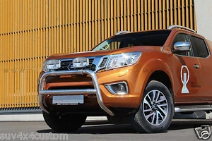 PARE BUFFLE, PROTECTION AVANT NISSAN NAVARA 2016- INOX DIA 70mn NON HOMOLOGUE - Picture 1 of 2