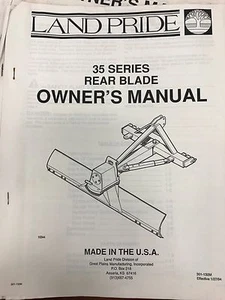 Land Pride Operators Manual 35 Series Rear Blades #301-132M - Picture 1 of 1