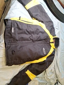 HJC Snowmobile Jacket black and yellow with scotchlite reflective Mats Sixe XXL - Foto 1 di 20