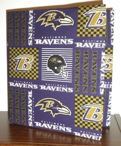 50% off Clearance-Baltimore Ravens on purple fabric cover for 3-ring binder - Picture 1 of 1