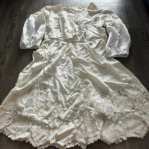 Vintage L Spitze Viktorianisches Landhaus 60er Jahre Kleid Bauern - Bild 1 von 6