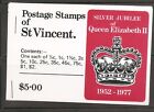 StVincent SC # 483a-487a-491a Silver Jubilee 1977.  Complete Booklet. MNH