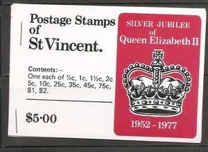 StVincent SC # 483a-487a-491a Silver Jubilee 1977.  Complete Booklet. MNH - Picture 1 of 1