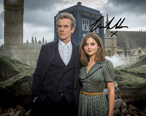 Peter Capaldi Dr Who Signed 8X10 Photo Rp Auto Jenna Coleman Clara Oswald Doctor - Picture 1 of 1