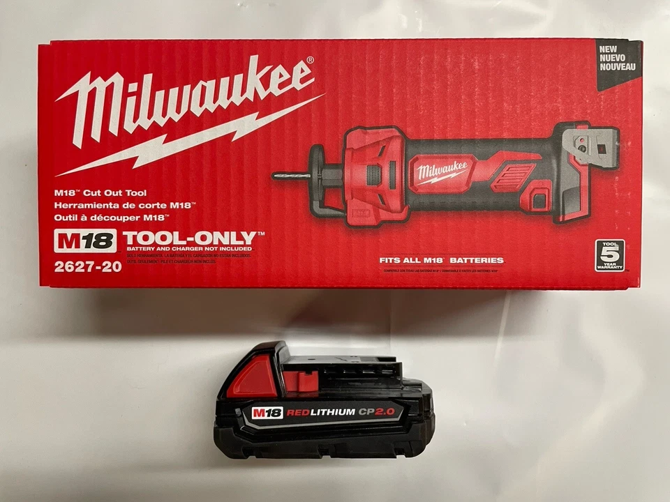 Herramienta de corte de paneles de yeso Milwaukee 2627-20 M18 con batería de 2 amperios nueva Foto 1 de 1