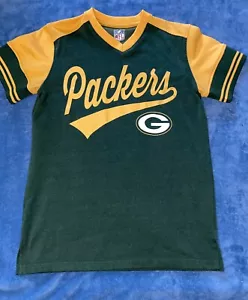 NFL G-3 Green Bay Packers V-Neck Jersey T Shirt Sz Small (19in W X 26IN L) Green - Picture 1 of 18