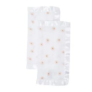 LuLuJo Security Blanket 2Pack | Soft Breathable 100% Cotton+ Silk Trim DAISIES