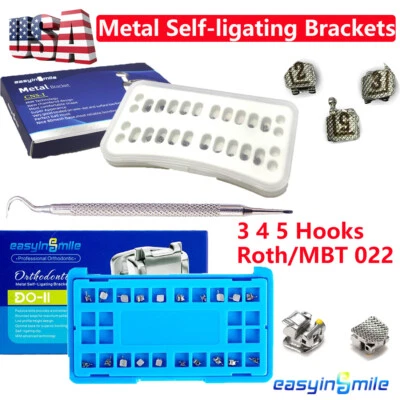 Brackets autoligables ortodentales MIM de 20 piezas 345 ganchos MBT/Roth 022 - Imagen 1 de 4