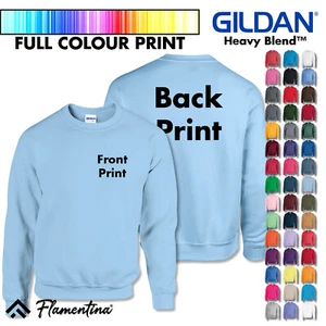 Personalized Mens Gildan Work Sweatshirt Heavy Blend Jumper Pullover Sweater - Picture 1 of 46