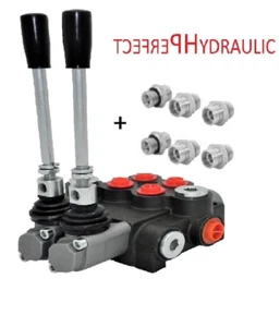 Handsteuerventil Handhebelventil Hydraulik 40L 2 fach für Doppelwirkende ADAPTER - Bild 1 von 6