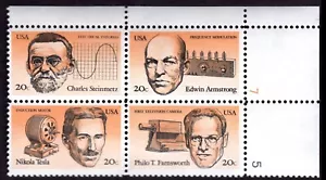 Scott #2058a (2055-58) American Inventors Plate Block of 4 Stamps - MNH P#7-5 UR - Picture 1 of 1