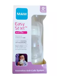 MAM Easy Start Anti-Colic Bottle, Lot of 2, 0+ Months, 5.5oz, Slow Flow Nipple - Picture 1 of 10
