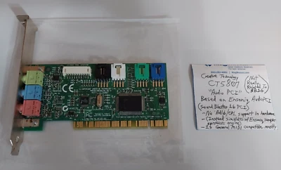 Creative Labs Audio PCI CT5807 P/N:4001051701 DELL P/N:0088GF (Untested/Parts) - Image 1 of 4