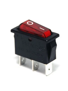 5pc Rocker Switch R121-12C-13 On-Off 3P 16A 125/250VAC Red/BK UL CSA VDE PRONIC - Picture 1 of 9