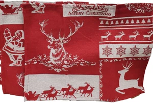 Lot de 2 napperons tapisserie (13"x17") thème noël, rennes et flocons de neige - Photo 1/22