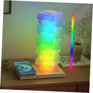 Modern Table Lamp, LED Bedside lamp with Wireless Charging, RGB Touch Control - Picture 1 of 6