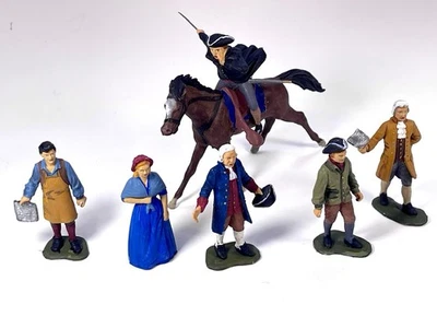 Juego Marx Johnny Tremain y Paul Revere If 6 soldados de plástico pintados profesionales 54 mm Foto 1 de 4