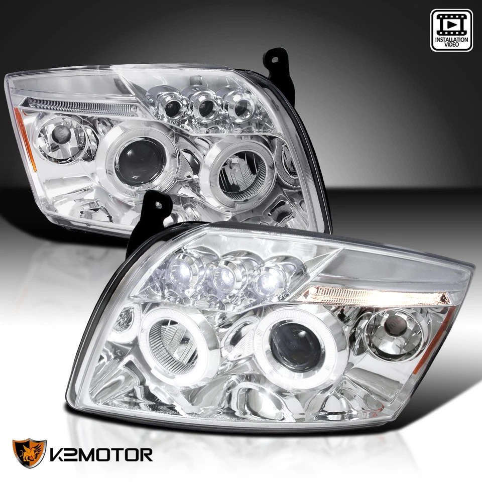 Fits 2007-2012 Dodge Caliber LED Halo Projector Headlights Lamp Left+Right 07-12 Foto 1 de 4