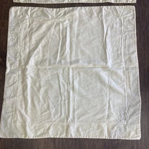 Frette 2 Yellow Embossed Euro Pillow Shams Beige/Pink Embossed 30” X 30” - Picture 1 of 11