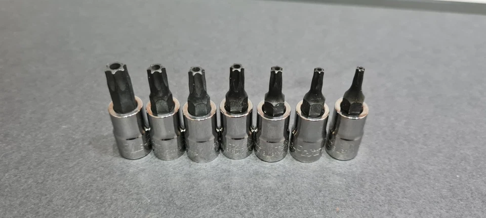 Blue Point 1/4" drive tamper-proof Torx sockets T40 to T10 - NEW - Image 1 of 4