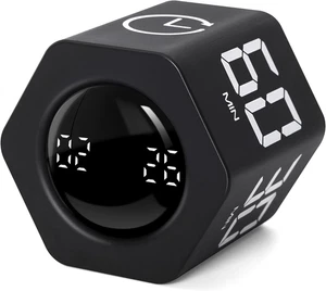 Productivity Timer 1, 5, 10, 30, 60 Minutes Preset, Desk Cube Timer with Gravity - Picture 1 of 6