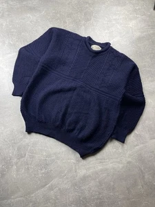Nor’Easterly Tradition Scottish Fisherman Sweater Pure New Wool Navy Blue Size L - Picture 1 of 7