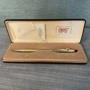 Cross University Of Kansas 10k Gold Filled Electr. Vintage Pen W/ Case And Paper - Picture 1 of 13