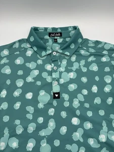 Bad Birdie Poloshirt Herren Large türkis grün Muster Golf Performance Waterboy - Bild 1 von 7