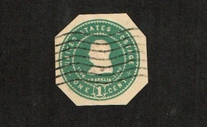 1903 U.S. STAMPED ENVELOPE Hartford Mfg 1c Grn/O.B. FRANKLIN Sc#U381 A Beauty! - Picture 1 of 1