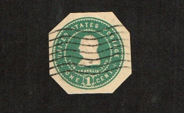 1903 U.S. STAMPED ENVELOPE Hartford Mfg 1c Grn/O.B.  FRANKLIN Sc#U381 A  Beauty! - Image 1 of 1