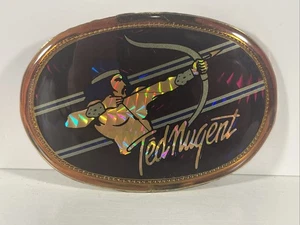 Vintage 1978 Ted Nugent Pacifica Belt Buckle Rock Roll Bow Arrow Prism - Picture 1 of 8