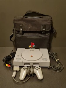 Sony PlayStation 1 PS1 With Carry Bag SCPH-9002 Cables Cntrllr - Tested VGC - Picture 1 of 23