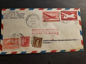 PAN AM TEST FLIGHT 1946 POSTA AEREA DOPPIA copertina postale QUITO, ECUADOR - Foto 1 di 2
