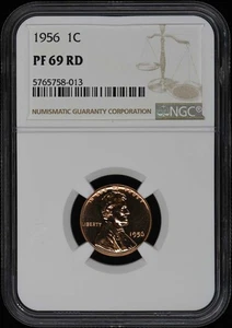 1956 Wheat Reverse Lincoln Cent (Proof) 1C NGC PR69RD - Picture 1 of 2