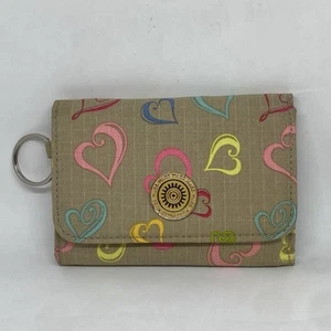 Cartera Mudd Triple Plegable Mujer Corazones 5”x 3.5” Marrón 11 Bolsillos Cierre a Presión - Imagen 1 de 8