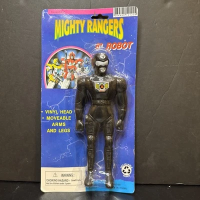 NUEVO Mighty Rangers 8" Robot KO Bootleg MMPR Negro Power Ranger En Tarjeta Ninja Foto 1 de 4