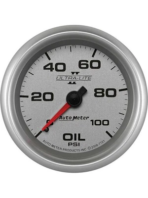 Auto Meter 2-5/8 Oil Pressure, 0-100 PSI, Mechanical, Ultra-Lite II (7721) - Image 1 of 4