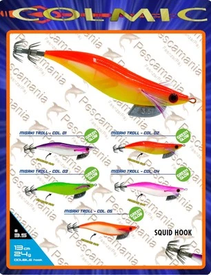 COLMIC SPA Colmic MISAKI TROLL 3.5 glow hard body squid fishing totanara semi affondante