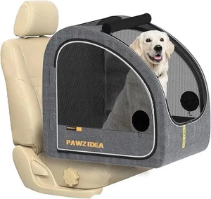 PAWZIDEA Portable Dog Crate Car Travel Collapsible Pet Travel Crates Grey Large - Picture 1 of 6