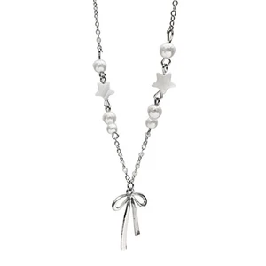 Stylish Pearls Accented Bowknot and Star Pendant Jewelry for Everyday Wear - Picture 1 of 8