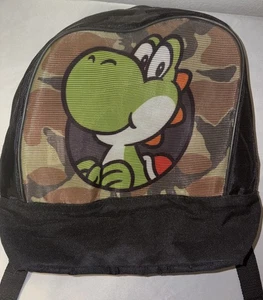 2015 Nintendo Super Mario Brothers Yoshi Camo Mesh Front Mini Backpack L1137 - Picture 1 of 10